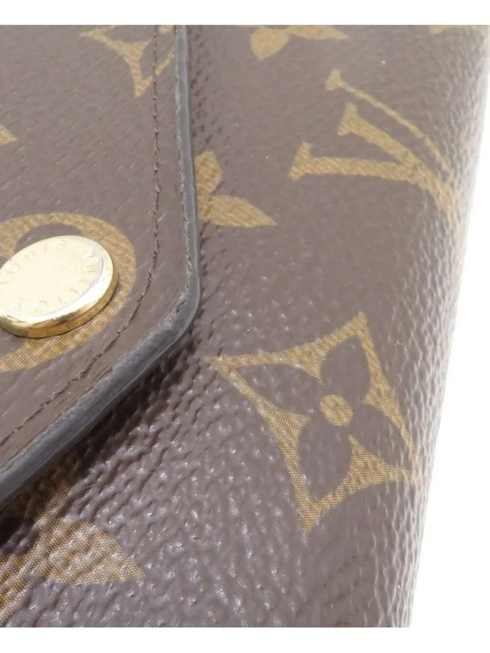 Louis Vuitton Portefeuille Sarah Monogram Coquelicot Wallet Canvas Brown